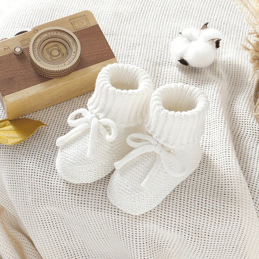 Baby Shoes Boots-Solid Color Knitted Newborn Boys and Girls